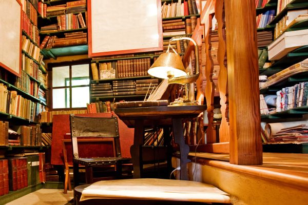 old reading room with many books